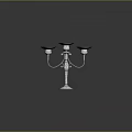 Elegant Silver Candelabra With Three Candle Holders On Lace Doily