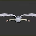 Anime Girl Character With Large White Wings And School Uniform Outfit