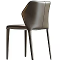 Modern Black Leather Leisure Chair With Ergonomic Backrest And Slim Stable Legs