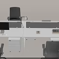 Modern Office Desk Workstation With Dividers Office Chairs Computer And Minimalist Design