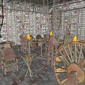 Medieval Torture Chamber With Chains Flames Torture Devices And Brick Walls