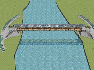 Modern Bridge Landscape Bridge model