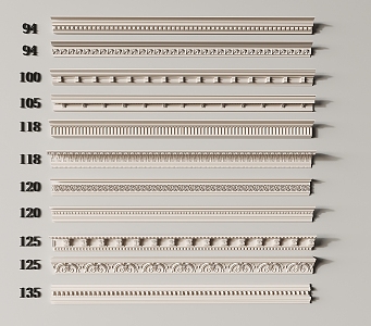 French Gypsum Line Carved Line Corner Line Decorative Line Top Corner Line 3d model