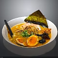 Delicious Ramen Bowl With Rich Broth Soft Boiled Egg Nori Sheet And Green Onions