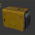 Sturdy Yellow Portable Generator With Metal Casing Wheels Control Panel And Ventilation Grilles 3d model