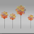 Colorful Flower Shaped Windmills In Various Sizes On Gray Background