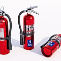 Red Fire Extinguishers As Essential Fire Safety Equipment For Emergency Use 3d model