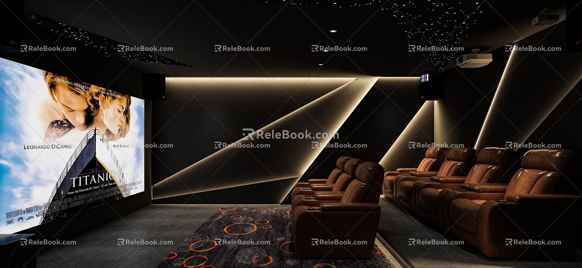 modern video room 3d model