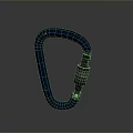 Blue Locking Carabiner With Metal Construction And Secure Clasp Design
