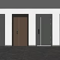 Modern Security Doors with Different Colors and Sleek Designs for Home Interior 3d model