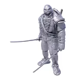 Armored Game Movie Character With Turtle Shell And Dual Staff Weapons