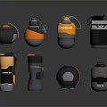 Weapon Collection Showcasing Various Modern Tactical Grenades With Diverse Colors And Designs