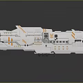 White and Orange Striped Aerospace Spacecraft Model With Detailed Design Elements