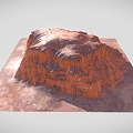 desert gobi mountain range desert terrain 3d model