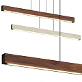 Modern Wooden Linear Pendant Lights with Different Wood Tones and LED Lighting for Contemporary Interior