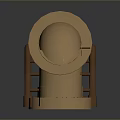 Rusty Industrial Metal Pipe Fitting With Elbow Joint And Flange Connections