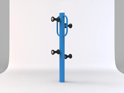 Blue Outdoor Sports Fitness Equipment With Multiple Black Handlebars For Workout 3d model
