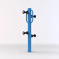 Blue Outdoor Sports Fitness Equipment With Multiple Black Handlebars For Workout