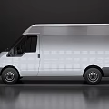 White Cargo Van With Flat Roof And Multiple Windows For Commercial Use 3d model