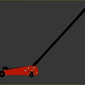 Red Hydraulic Floor Jack With Long Handle And Wheels For Industrial Lifting Equipment