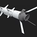 LUCH Missile White Body With Fins Military Weapon Aerodynamic Design Structure