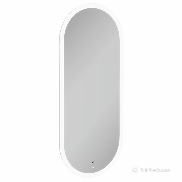 Modern Oval Wall Mirror With White Frame For Home Decoration 3d model 