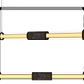 Elegant Modern Pendant Light With Long Bar Design Gold Frame And Black Accent