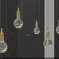 Elegant Modern Chandeliers With Glass Balls And Gold Metal For Kitchen Interior