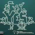 Creative Neon Lamp Combination with Human Silhouette Figures and Artistic Design