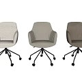 Modern Upholstered Office Chair with Vertical Stripe Design and Rolling Caster Base