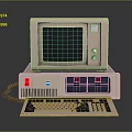 Classic Vintage IBM Computer Setup With CRT Monitor Keyboard And Retro Design