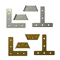 Metal L Shaped Hardware Brackets Silver And Gold With Holes For Furniture Fixing