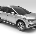 Silver Modern SUV Car With Sleek Aerodynamic Body Large Wheels And Electric Design