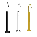 Modern Tall Standing Shower Head in Black White and Gold Minimalist Design