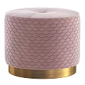 Velvet Ottoman With Hexagonal Textured Surface And Multiple Color Options For Modern Living Room