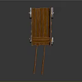 Vintage Wooden Cart With Plank Structure Spoked Wheels And Wooden Handles Design