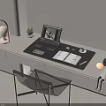 Modern Laptop Workspace Setup With Desk Lamp Notebook Coffee Cup And Green Plant