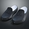Black Leather Slippers with Tassel Detail and White Inner Lining