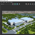 Modern Large Scale Industrial Factory Building With Flat Roof Green Surroundings And Access Roads