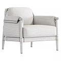 Comfortable Light Gray Fabric Single Seater Sofa With Wooden Frame And Modern Design