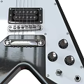 Black And White V Shaped Electric Guitars Musical Instruments With Stand Design