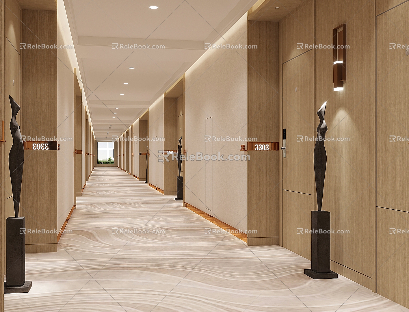 Modern Away Hotel Corridor Away 3d model