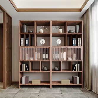 New Chinese Style Chinese Style Antique Rack Antique Rack Storage Rack Decorative Rack Ornaments Bookshelf Decorations 3d model