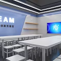 Modern Classroom Virtual Simulation Classroom Computer Classroom Robot Classroom Professional Classroom Maker 3d model