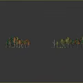 Cartoon Pixel Art Scenery With Colorful Trees Path And Colored Ground Areas