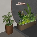 Flower Box Flower Box Plant Combination Green Plant Flower Box Plant Stack Landscape Landscaping Green Plant Flower Box Mobile Cement Flower Pond Flower Garden 3d model