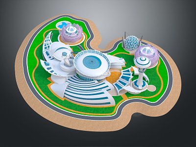 Modern Cartoon Architecture Science Fiction Architecture Future Architecture 3d model