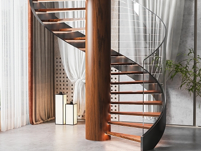 modern revolving staircase 3d model