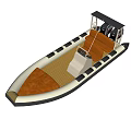 Open Deck Yacht With Twin Engines Helm Console Seating And Sunshade