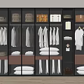 Contemporary Organized Wardrobe Interior With Hanging Apparel Folded Linens And Storage Bins